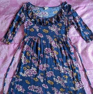 Navy Blue Floral Dress